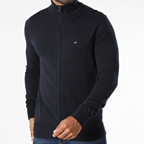 Tommy Hilfiger - Gilet Zippé Essential Cotton 6517 Bleu Marine
