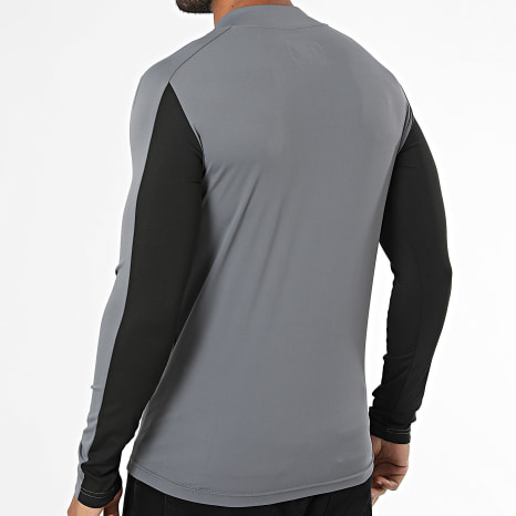 Comme Des Loups - Tee Shirt Manches Longues Col Zippé Torrent Gris Anthracite Noir