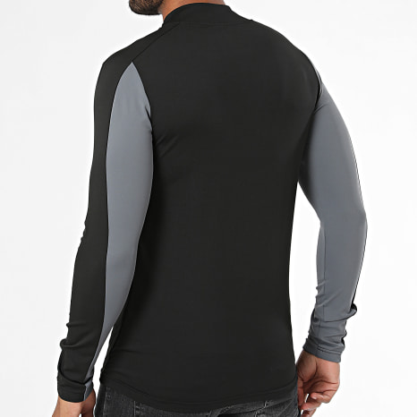 Comme Des Loups - Tee Shirt Manches Longues Col Zippé Torrent Noir