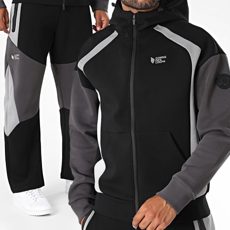 Comme Des Loups - Ensemble De Survetement Grizzly Noir Gris Anthracite Gris