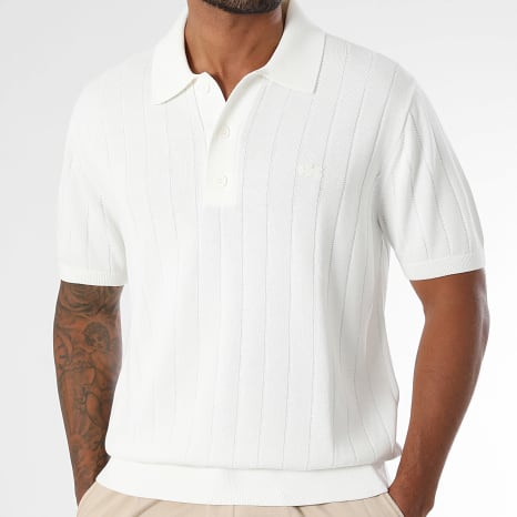Lacoste - Polo Manches Courtes Maille Logo Brodé Crocodile Ton Sur Ton Blanc