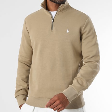 Polo Ralph Lauren - Sweat Col Zippé Original Player Camel Clair