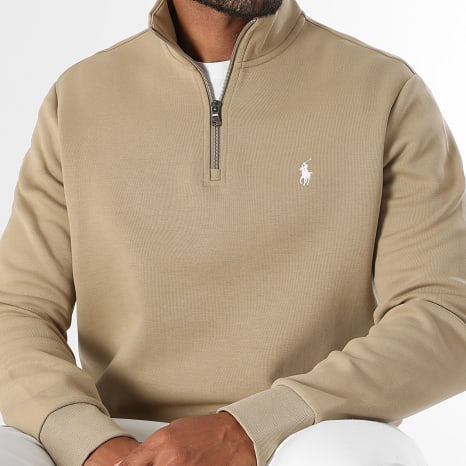 Polo Ralph Lauren - Sweat Col Zippé Original Player Camel Clair