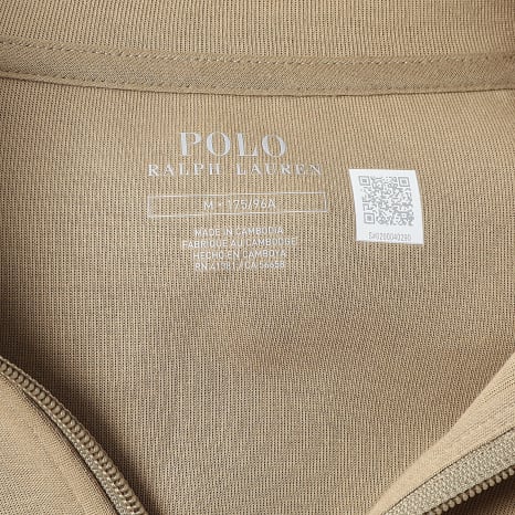 Polo Ralph Lauren - Sweat Col Zippé Original Player Camel Clair