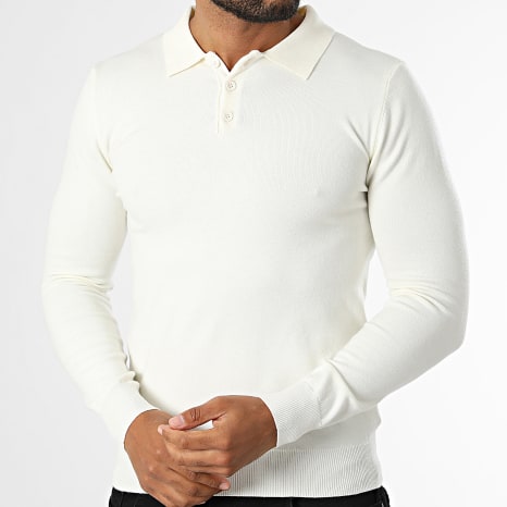 KZR - Pull Col Boutonné En Maille 099 Beige Clair
