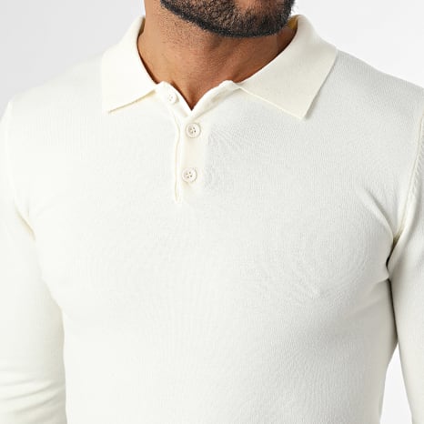 KZR - Pull Col Boutonné En Maille 099 Beige Clair