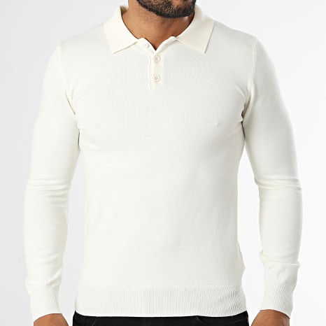 KZR - Pull Col Boutonné En Maille 099 Beige Clair