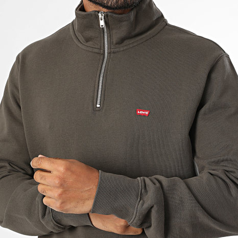 Levi's - Sweat Col Montant Zippé 001B9 Marron
