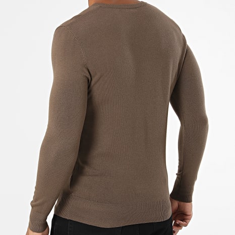 Classic Series - Pull Col V En Maille 662 Marron