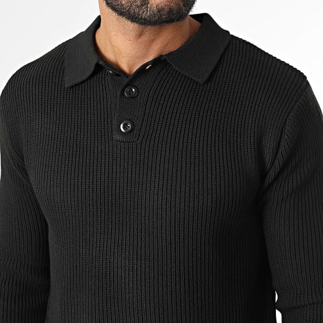 Classic Series - Pull Col Boutonné 927 Noir