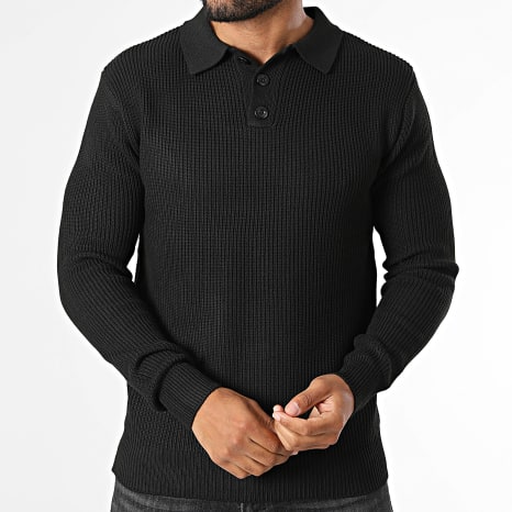 Classic Series - Pull Col Boutonné 927 Noir