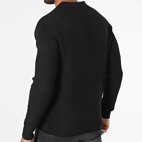 Classic Series - Pull Col Boutonné 927 Noir
