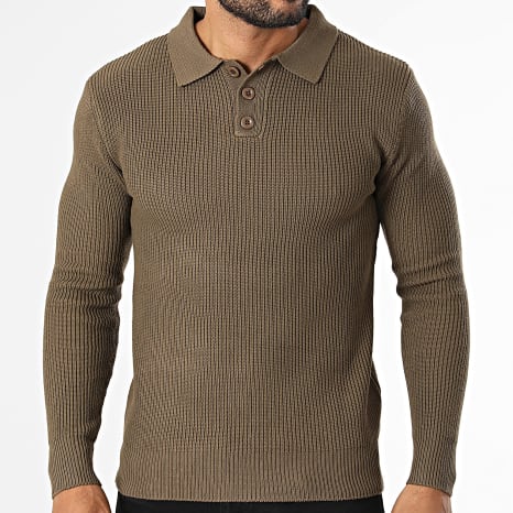 Classic Series - Pull Col Boutonné 927 Marron