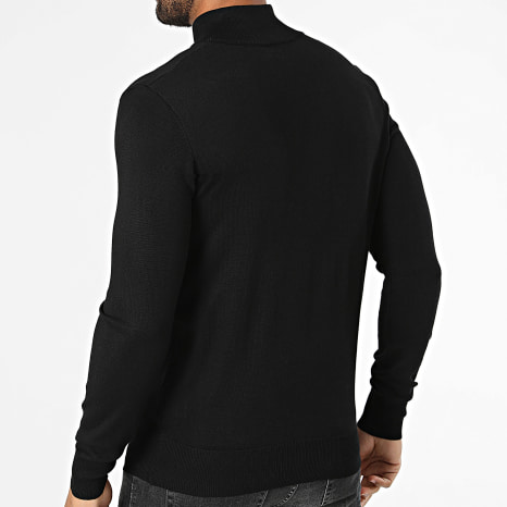 Classic Series - Pull Col Zippé En Maille 666 Noir