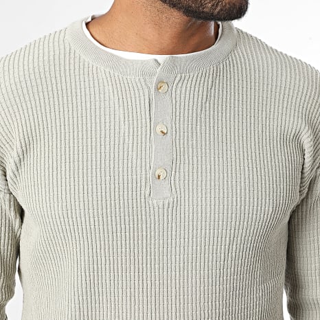 Classic Series - Pull Col Boutonné 022 Beige Clair