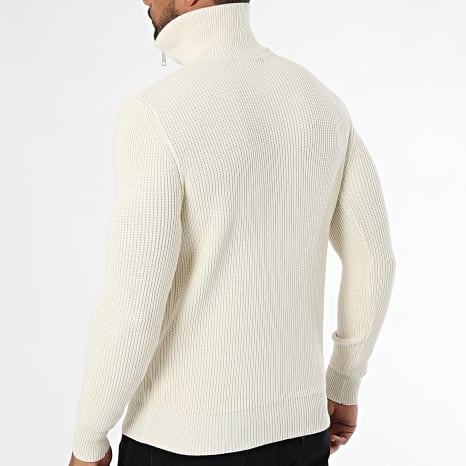 Classic Series - Pull Col Montant Zippé 939 Beige Clair