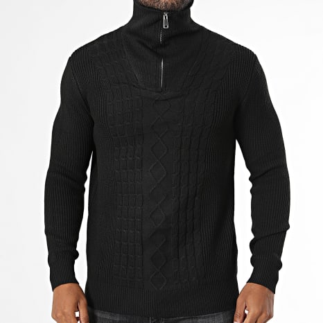 Classic Series - Pull Col Montant Zippé 939 Noir