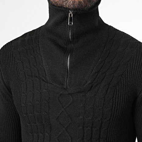 Classic Series - Pull Col Montant Zippé 939 Noir