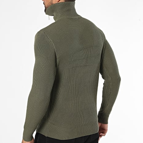 Classic Series - Pull Col Montant Zippé 939 Vert Kaki