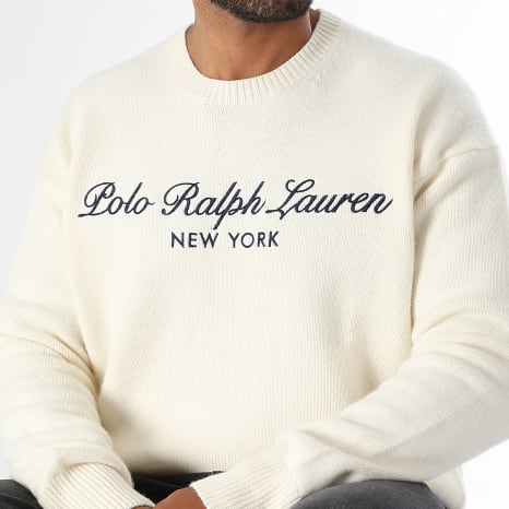 Polo Ralph Lauren - Pull Relaxed Fit Logo NY Beige Clair