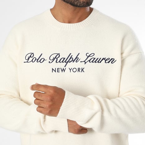 Polo Ralph Lauren - Pull Relaxed Fit Logo NY Beige Clair