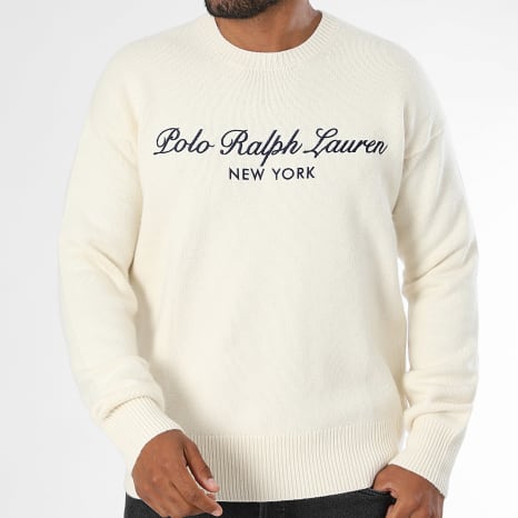 Polo Ralph Lauren - Pull Relaxed Fit Logo NY Beige Clair