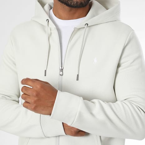 Polo Ralph Lauren - Sweat Capuche Zippé Original Player Gris Clair Blanc
