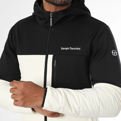 Sergio Tacchini - Veste Capuche Zippée Mappatella 41737 Beige Clair Noir