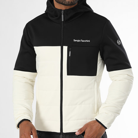 Sergio Tacchini - Veste Capuche Zippée Mappatella 41737 Beige Clair Noir