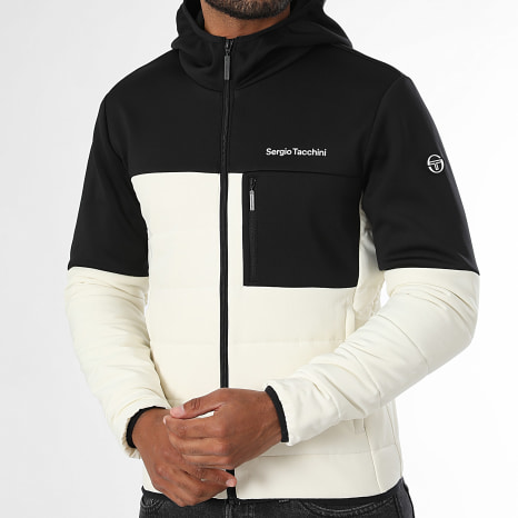 Sergio Tacchini - Veste Capuche Zippée Mappatella 41737 Beige Clair Noir