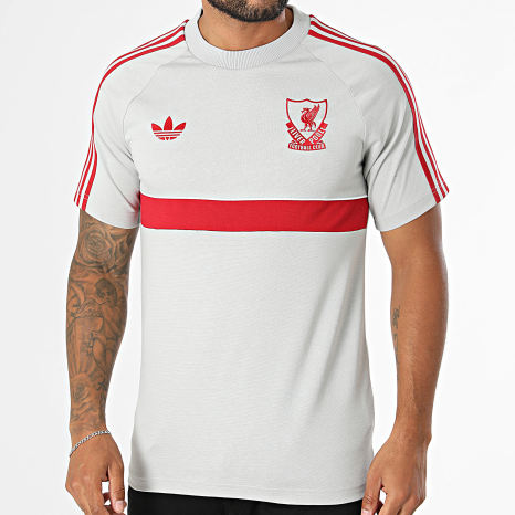 Adidas Originals - Tee Shirt 3 Stripes Liverpool FC KG2903 Gris Rouge