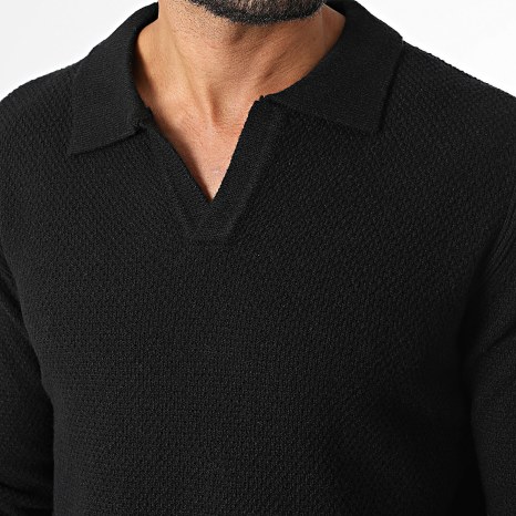 KZR - Pull Col V En Maille 155 Noir