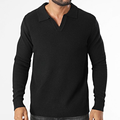 KZR - Pull Col V En Maille 155 Noir
