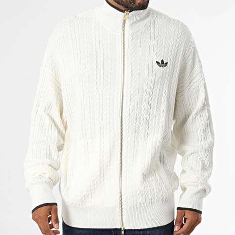 Adidas Originals - Veste Zippée En Maille Firebird Cable Knit KR9762 Blanc