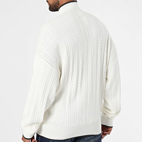 Adidas Originals - Veste Zippée En Maille Firebird Cable Knit KR9762 Blanc
